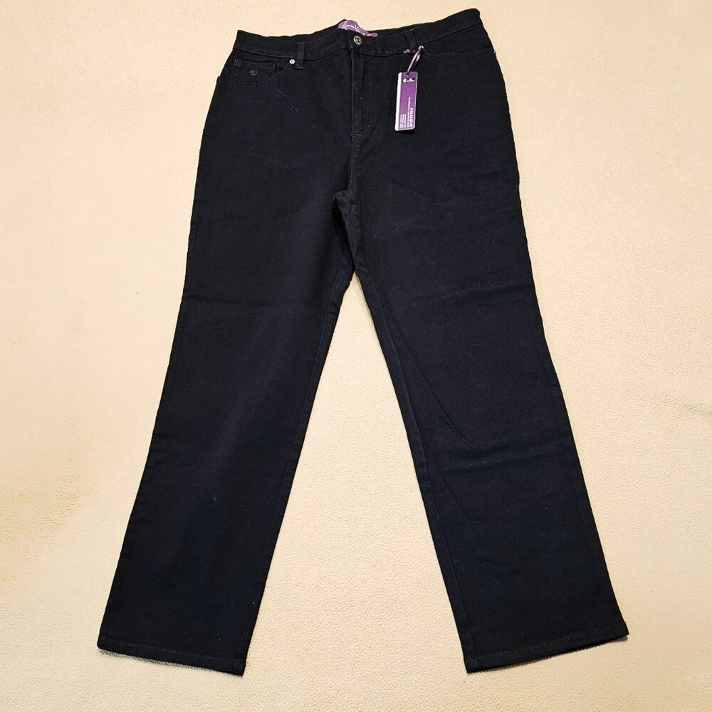 Women's Size 16P Black Gloria Vanderbilt Amanda Twill Jean NWT (JN202)